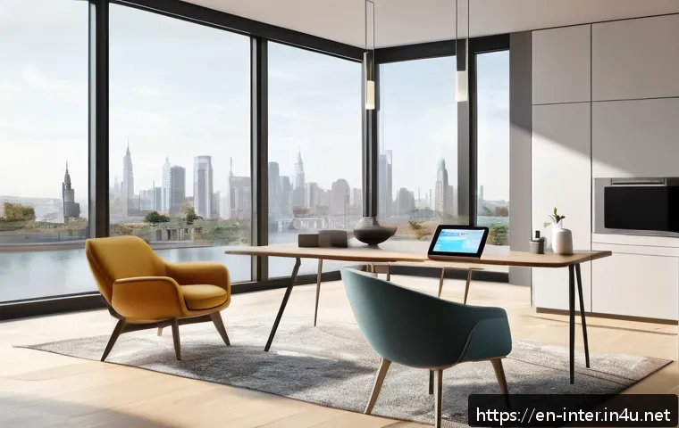 3D 인테리어 디자인 프로그램 추천 - A modern interior design studio scene showcasing a designer using a sleek touchscreen tablet with re...